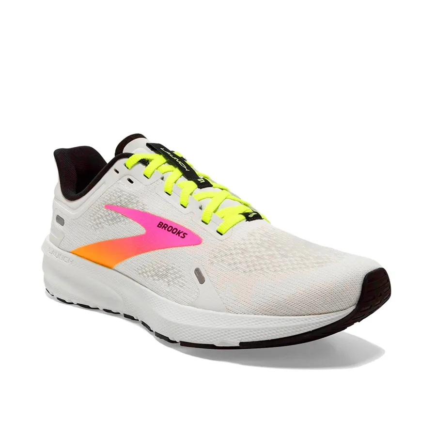 Imagen 1 de 6 de Zapatillas Brooks Launch 9-BLANCO/AMARILLO FLUOR/ROSA