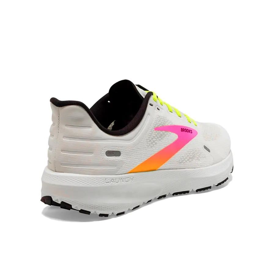 Imagen 3 de 6 de Zapatillas Brooks Launch 9-BLANCO/AMARILLO FLUOR/ROSA