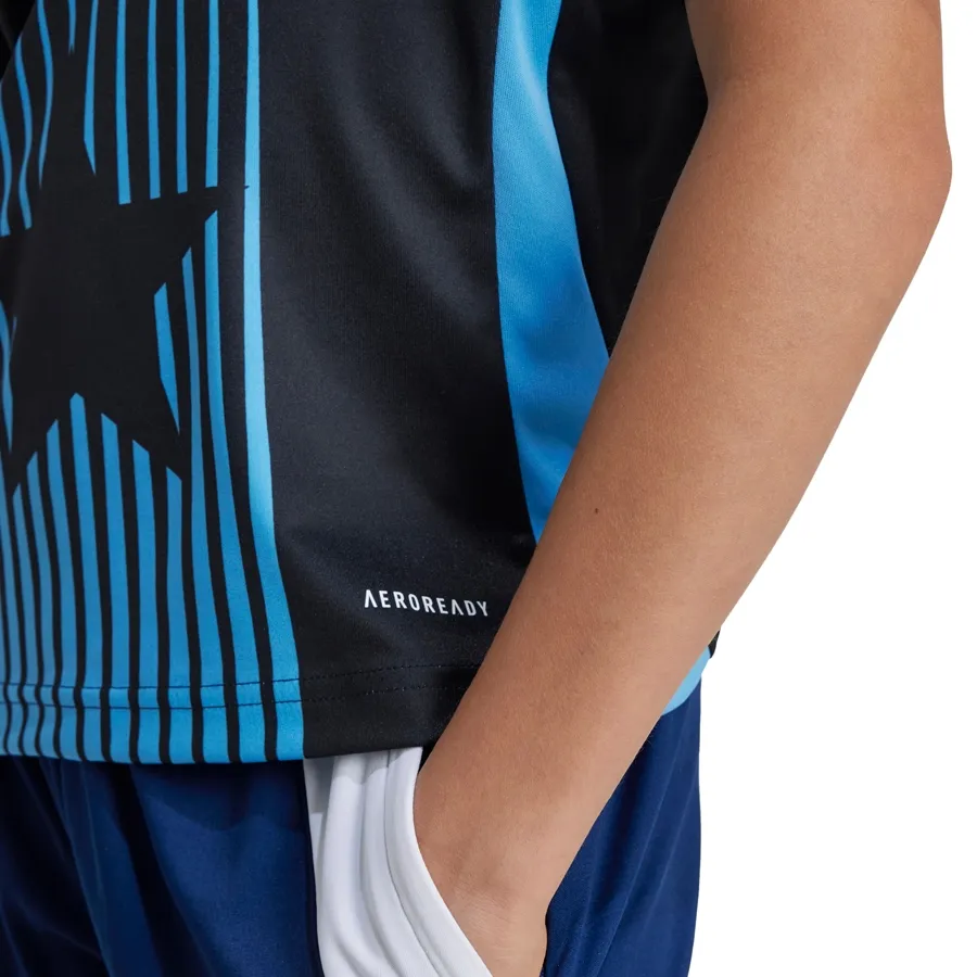 Imagen 3 de 5 de Camiseta adidas Pre Match Jersey-NEGRO/CELESTE