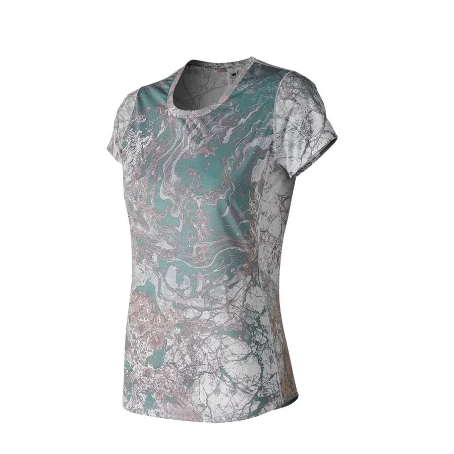 Imagen 0 de 2 de Remera New Balance Wt73129 Hpi Printed Accelerate-BLANCO/VERDE