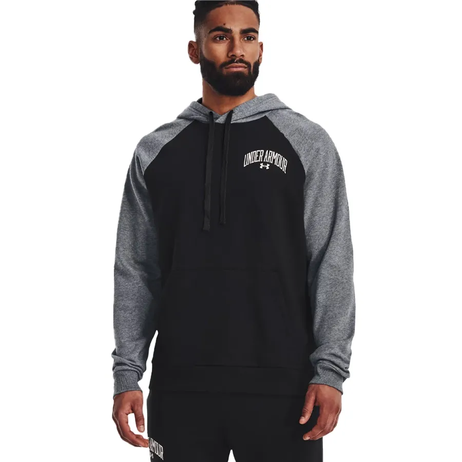 Imagen 2 de 5 de Buzo Under Armour Rival Fleece Wordmark Colorblock-NEGRO