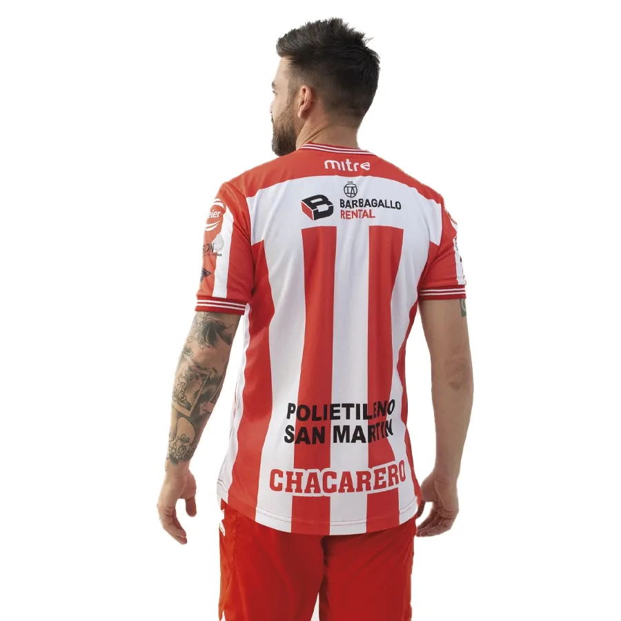 Imagen 2 de 5 de Camiseta Mitre Oficial San Martin Mza Ad-ROJO/BLANCO