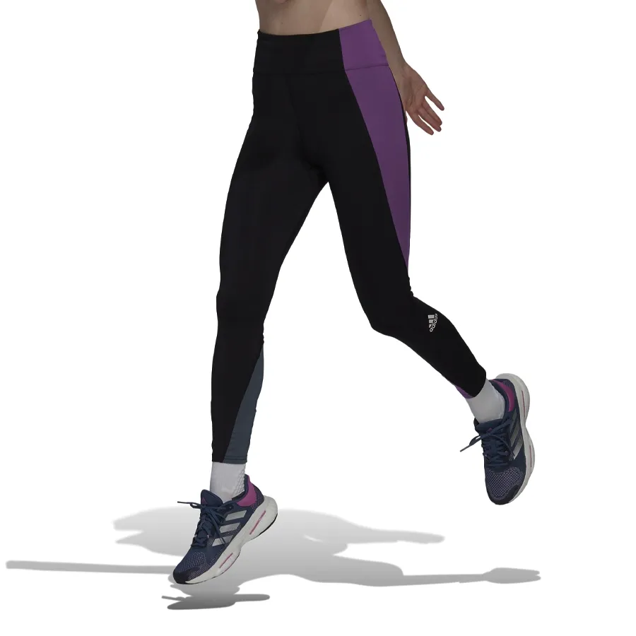 Imagen 1 de 7 de Calza adidas Own The Run Colorblock 7/8-NEGRO/LILA