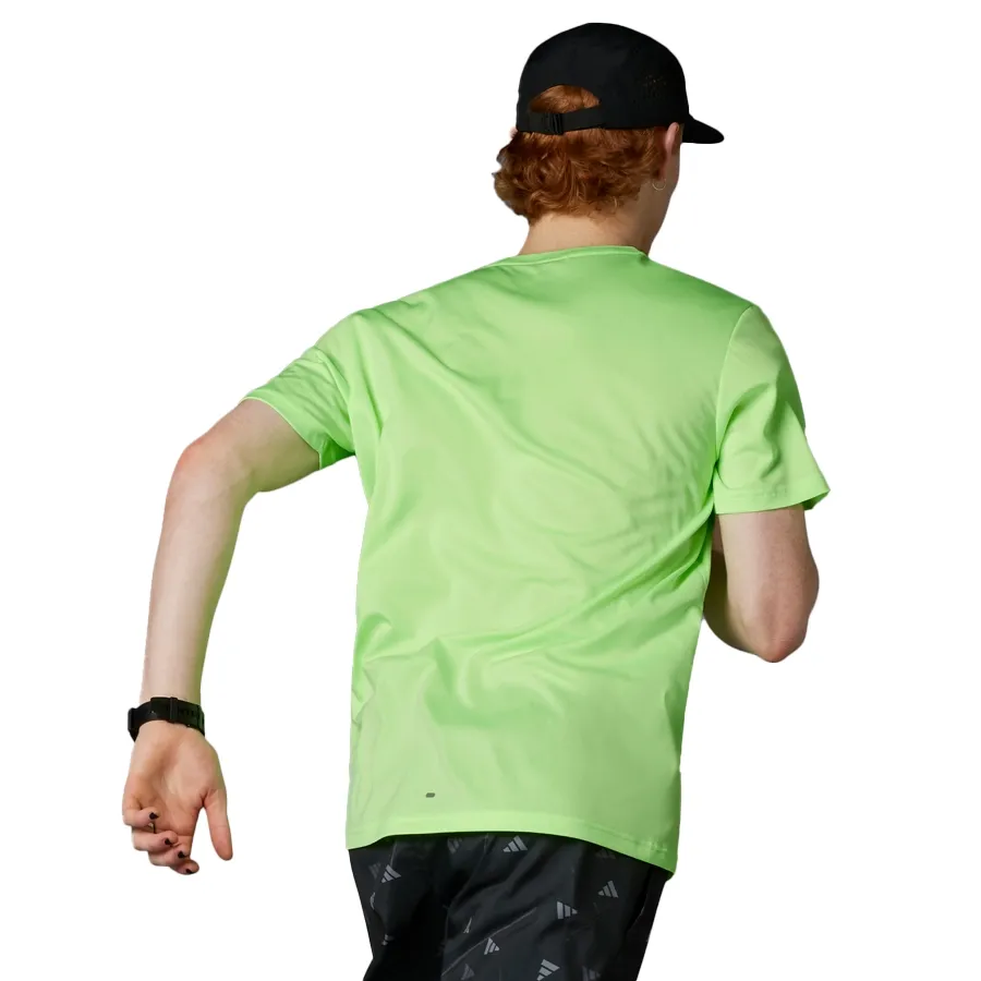Imagen 1 de 4 de Remera adidas Run It-VERDE FLUOR/NEGRO