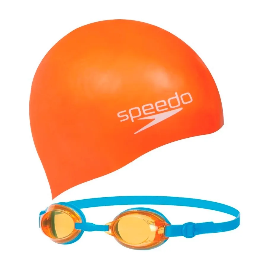 Imagen 0 de 1 de Antiparras + Gorro Jet Junior Speedo-NARANJA/CELESTE