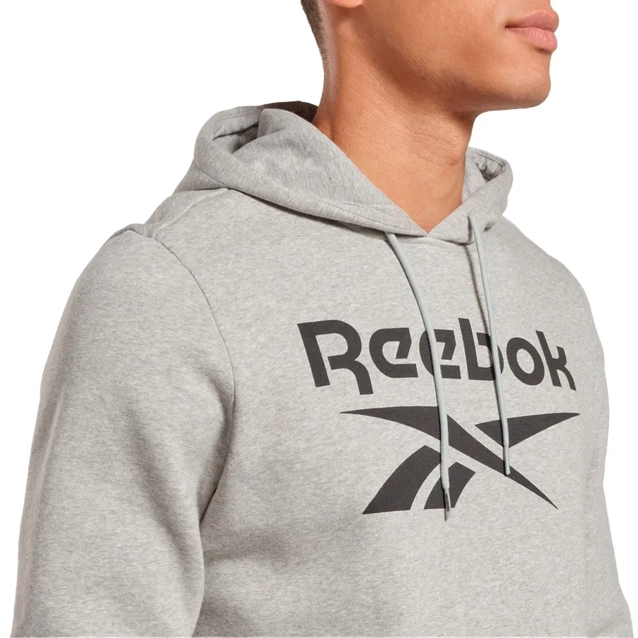 Imagen 2 de 4 de Buzo Reebok Stacked Logo Hood-GRIS/NEGRO