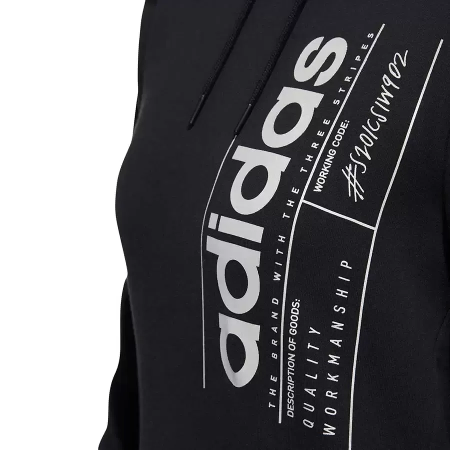 Imagen 2 de 4 de Buzo Con Capucha adidas Brilliant Basics-NEGRO/BLANCO