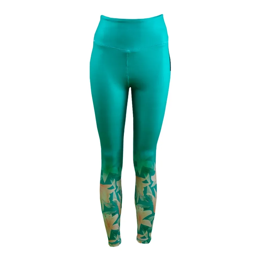 Imagen 0 de 4 de Calza Kamp 7/8 Flowers Sublimada-VERDE/FLOREADO