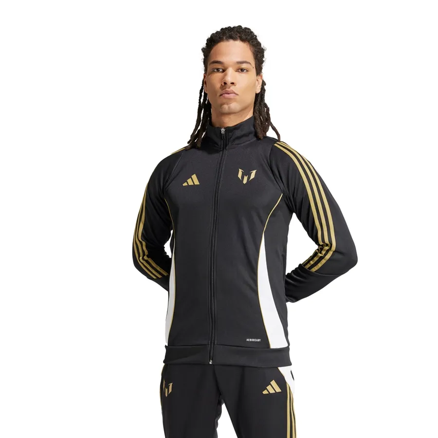 Imagen 0 de 6 de Campera adidas Deportiva Messi-NEGRO/DORADO/BLANCO