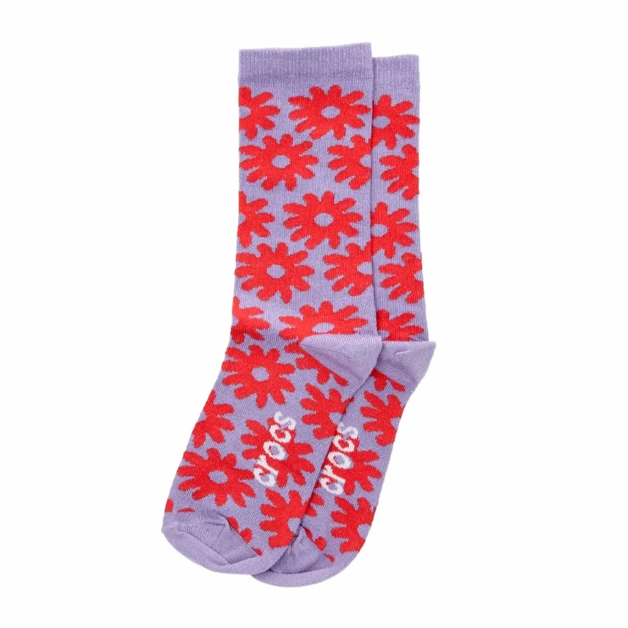 Imagen 0 de 2 de Medias Crocs Flowers 3/4-VIOLETA/ROJO