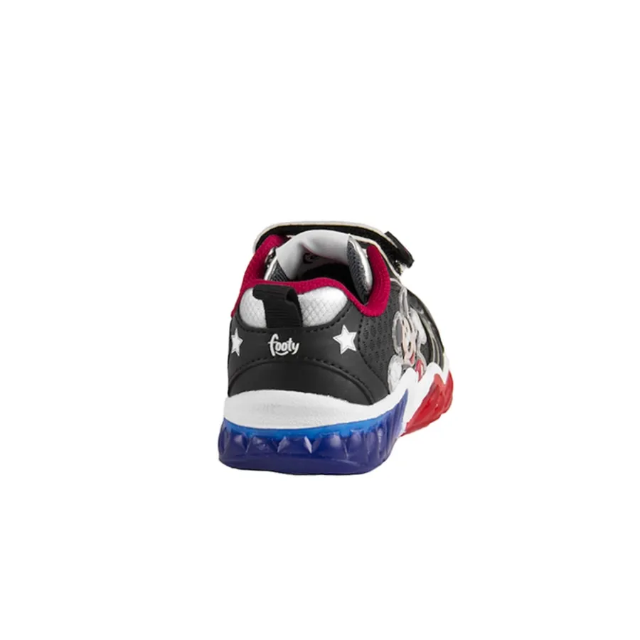 Imagen 1 de 4 de Zapatillas Footy Mickey con Luz-NEGRO/ROJO/AZUL