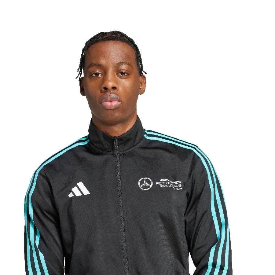 Imagen 3 de 5 de Campera adidas Track Top ADN Mercedes-NEGRO/TURQUESA