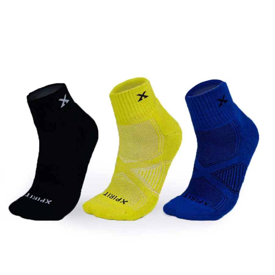Imagen 0 de 1 de Medias Xpirit Icon Quarter Tripack-NEGRO/LIMA/AZUL FRANCIA