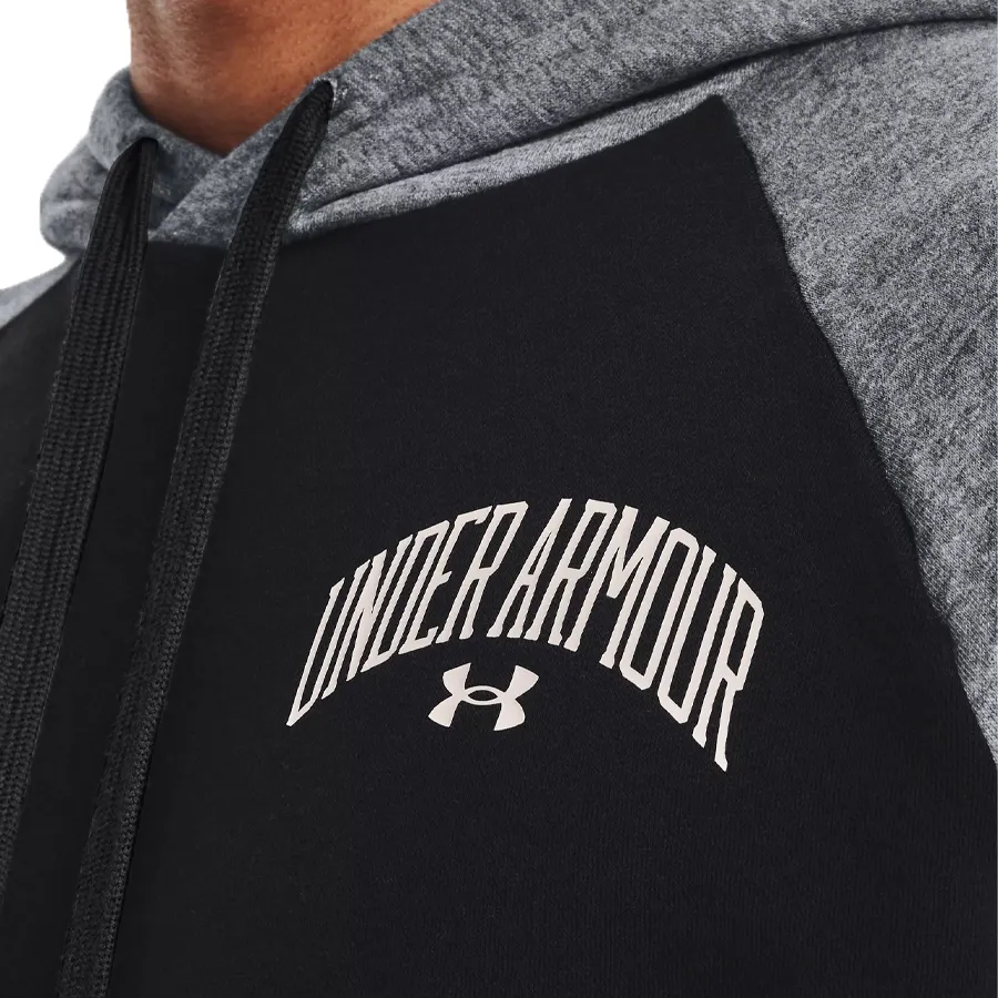 Imagen 3 de 5 de Buzo Under Armour Rival Fleece Wordmark Colorblock-NEGRO