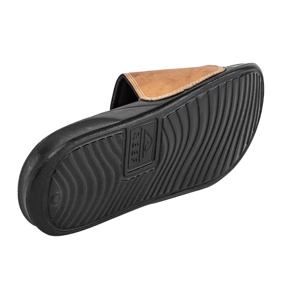 Imagen 2 de 5 de Ojotas Reef Leather Slide Ul-NEGRO/BRONCE