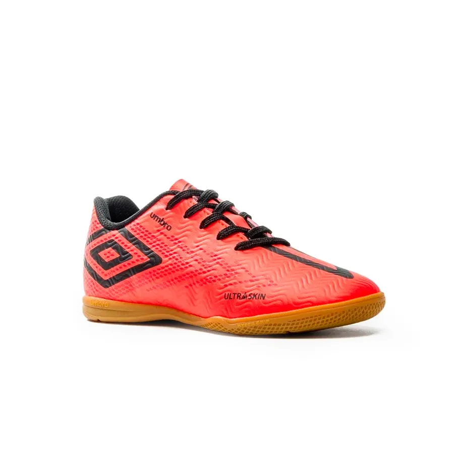 Imagen 1 de 6 de Botines Umbro Sala Ultraskin Jr-CORAL/NEGRO/ROJO