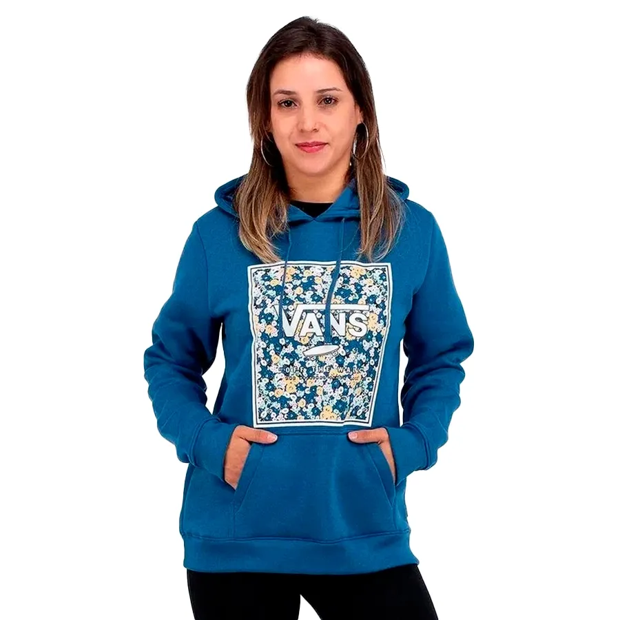 Imagen 0 de 3 de Buzo Vans Deco Box Hoodie-AZUL/BLANCO