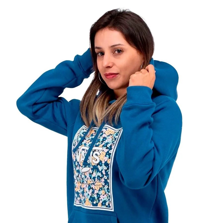 Imagen 1 de 3 de Buzo Vans Deco Box Hoodie-AZUL/BLANCO