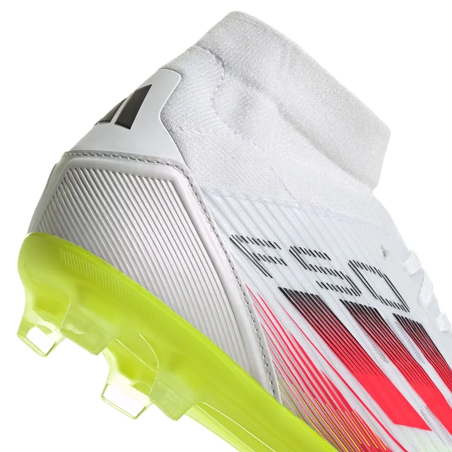 Imagen 6 de 7 de Botines adidas F50 League Fg/Mg Mi-BLANCO/AMARILLO FLUOR/CORAL FLUOR