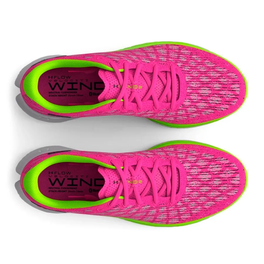 Imagen 3 de 5 de Zapatillas Under Armour Flow Velociti Wind 2-ROSA/VERDE FLUOR
