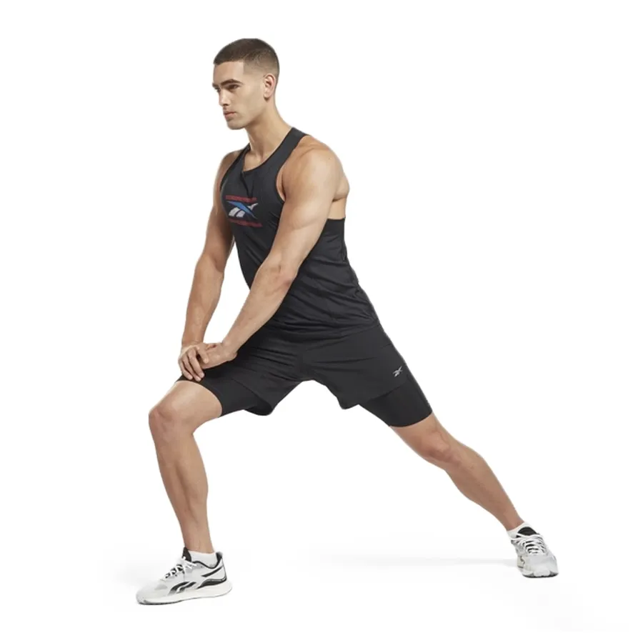 Imagen 2 de 5 de Shorts Reebok Running 2 in 1-NEGRO