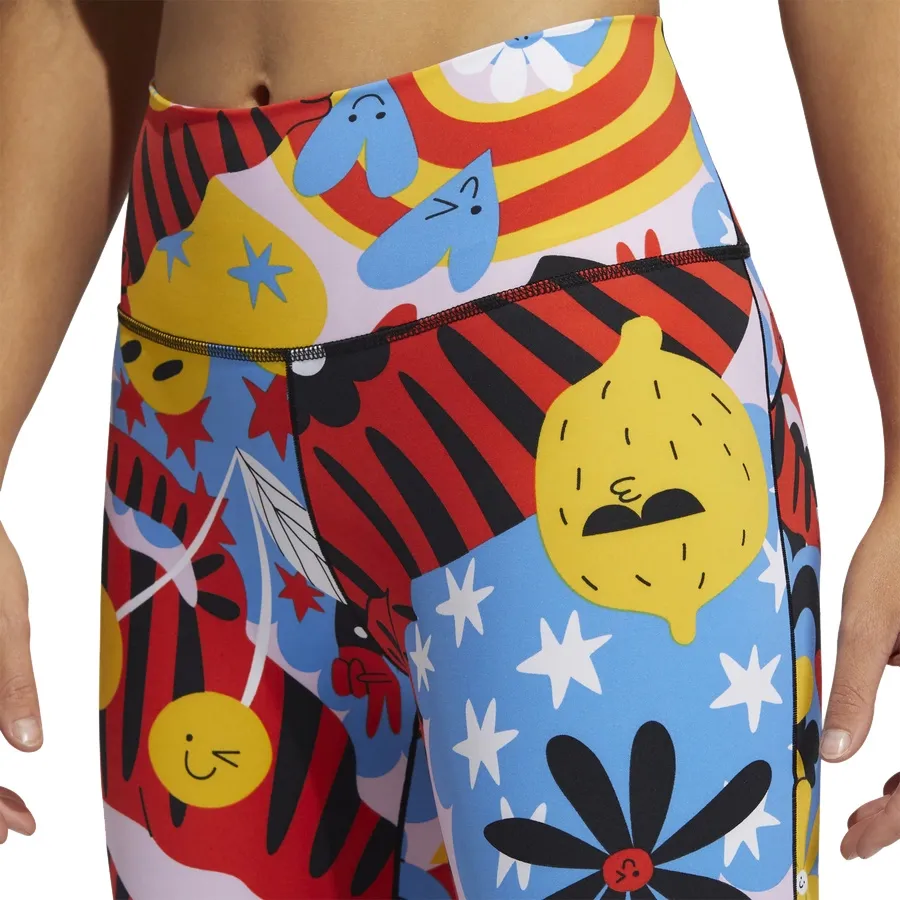 Imagen 2 de 5 de Calza adidas 7/8 Believe this Tiro Alto-BLANCO/MULTICOLOR