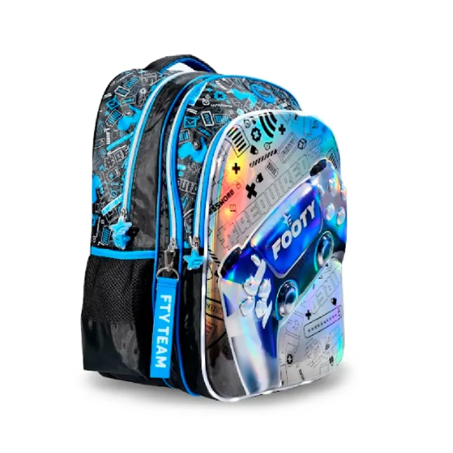 Imagen 1 de 2 de Mochila Footy Espalda 18" Play-NEGRO/AZUL