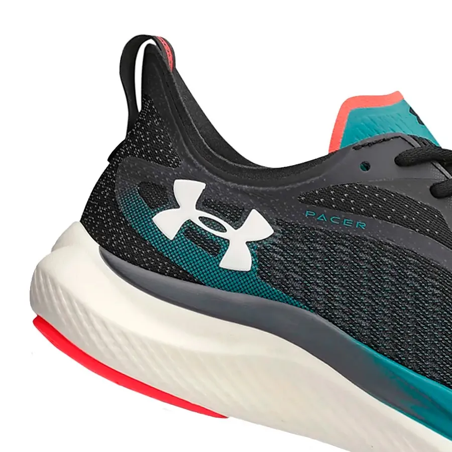 Imagen 3 de 5 de Zapatillas Under Armour E Base Pacer-NEGRO/TURQUESA/GRAFITO