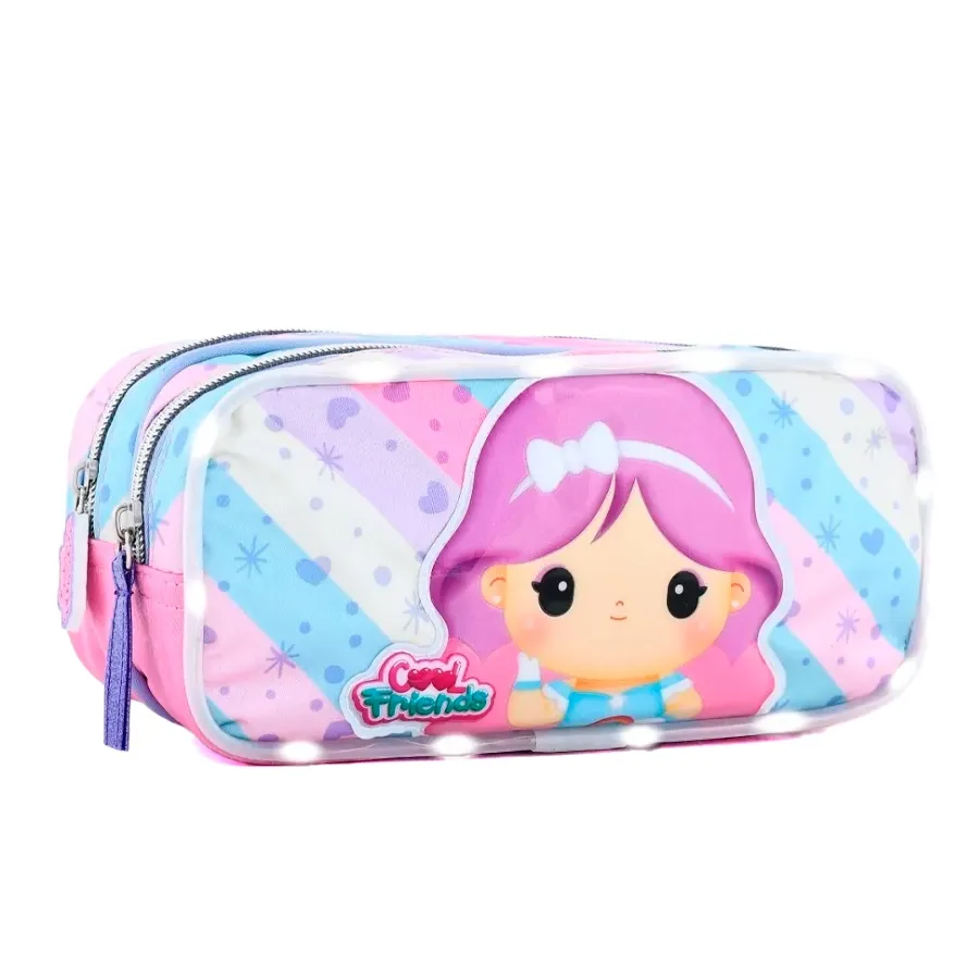 Imagen 1 de 3 de Cartuchera c/luz Cool Frie Footy-FUCSIA