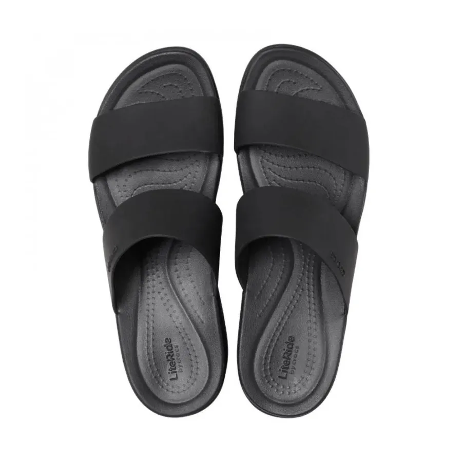 Imagen 3 de 4 de Sandalias Crocs Brooklyn Mid Wedge W-NEGRO