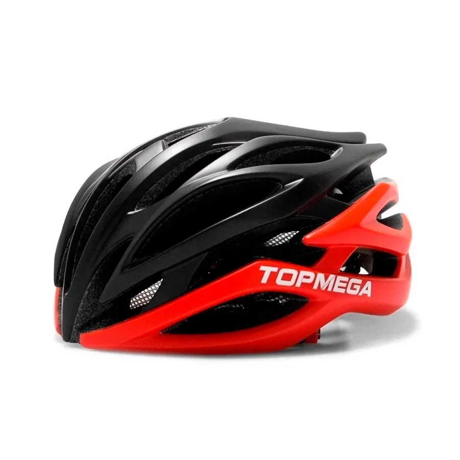 Imagen 1 de 3 de Casco Ciclismo Mtb TopMega-NEGRO/ROJO
