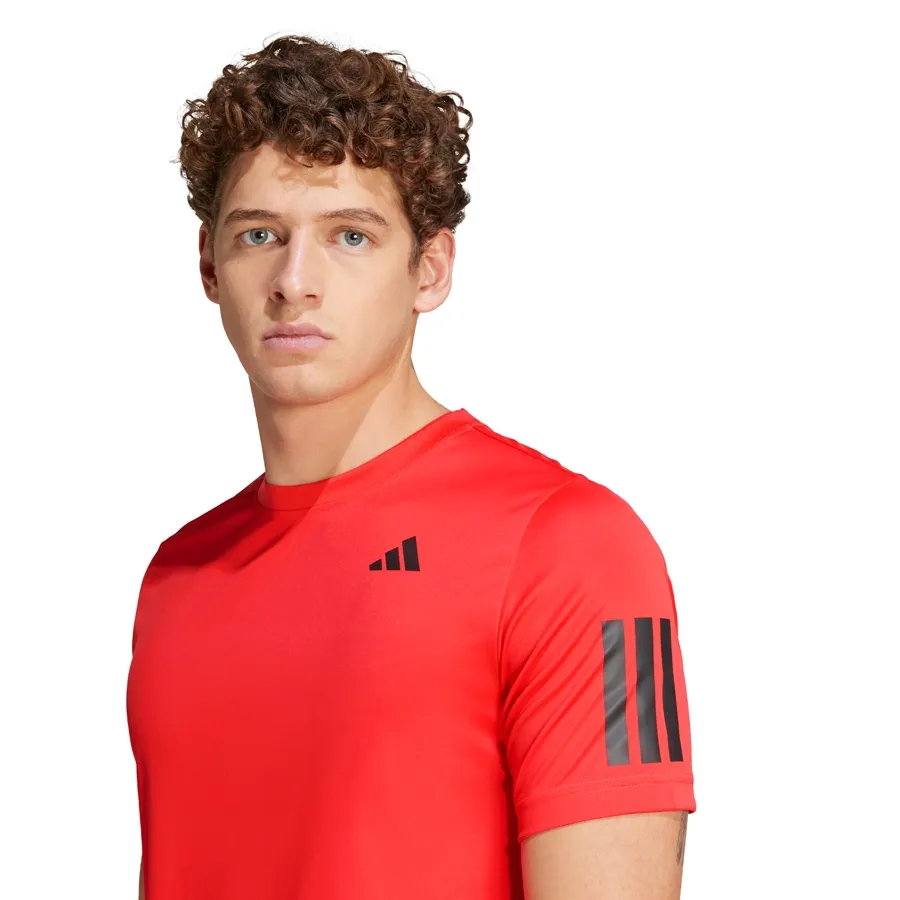 Imagen 5 de 6 de Remera adidas Club Tennis 3 Tiras-ROJO