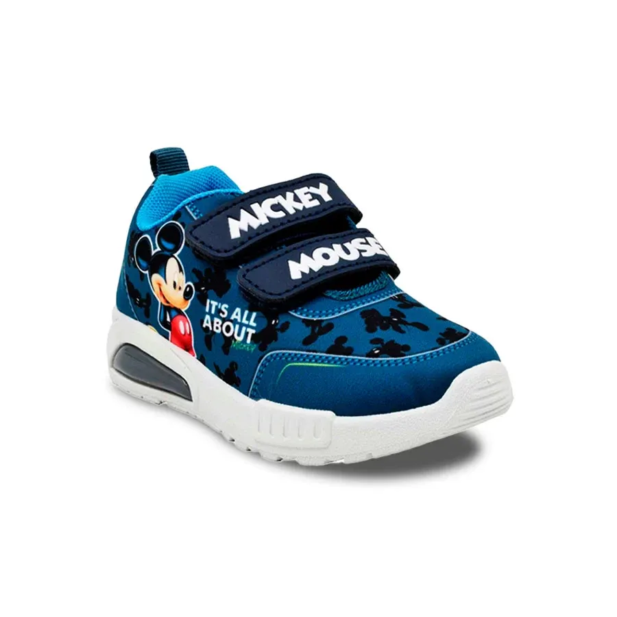 Imagen 2 de 5 de Zapatillas Footy Sublimado C/Luz Mickey-AZUL/NEGRO