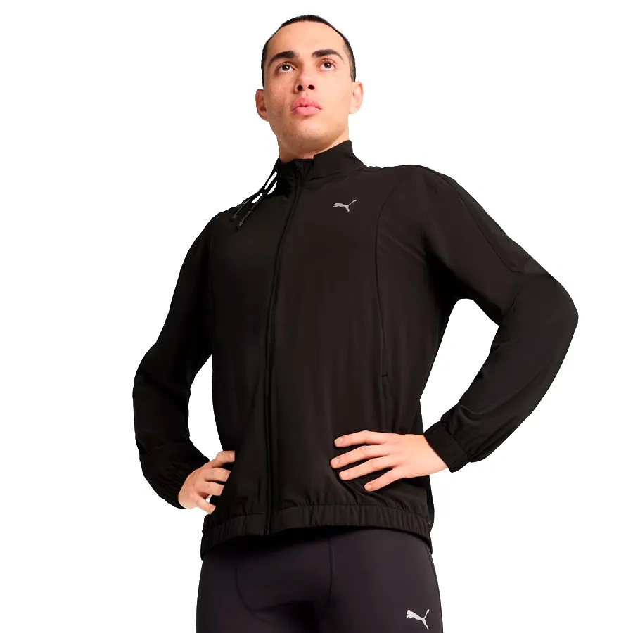 Imagen 0 de 5 de Campera Puma Run velocity woven jacket-VERDE SECO/NEGRO