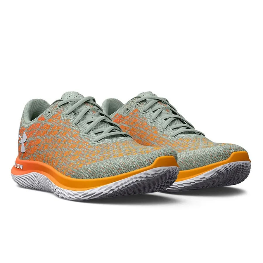 Imagen 2 de 6 de Zapatillas Under Armour Flow Velociti Wind 2-NARANJA/CELESTE/AMARILLO