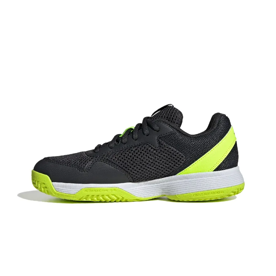 Imagen 2 de 7 de Zapatillas adidas Courtflash K-NEGRO/AMARILLO FLUOR/PLATA