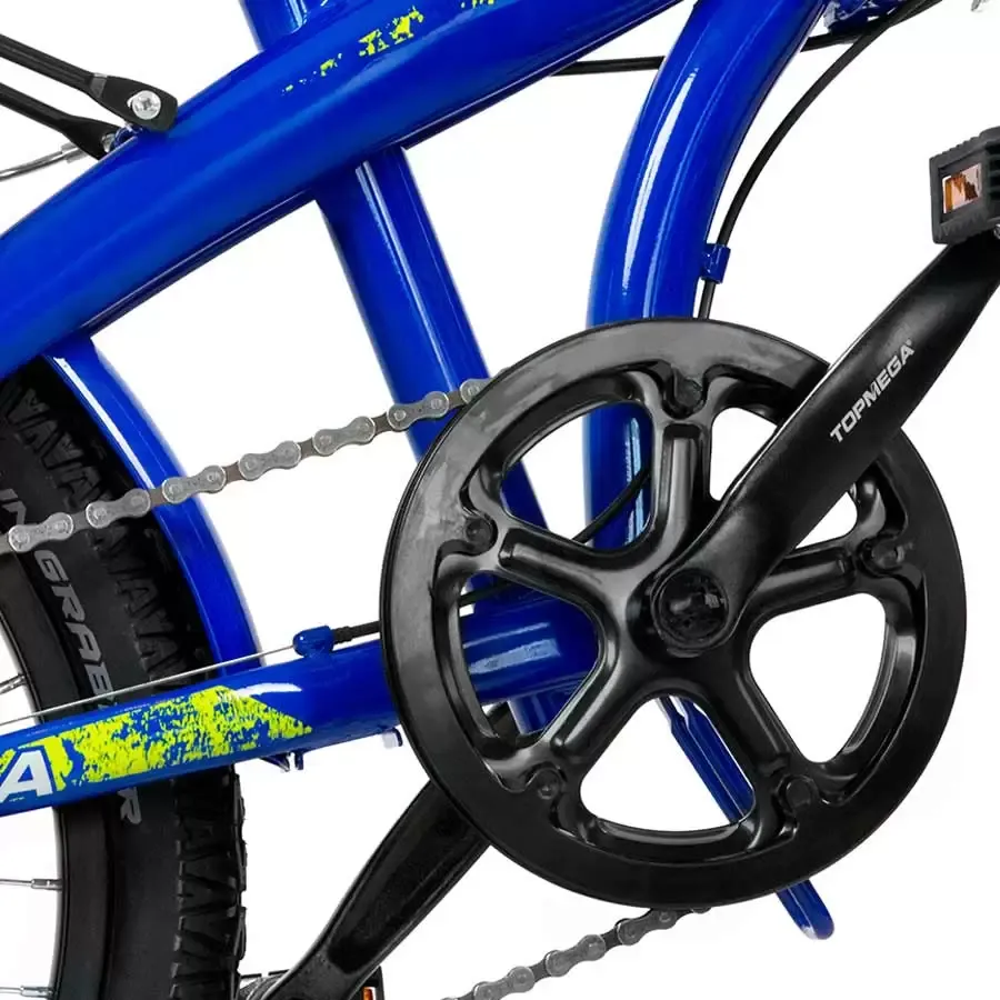 Imagen 2 de 6 de Bicicleta Folding TopMega R20 Acero-AZUL/VERDE