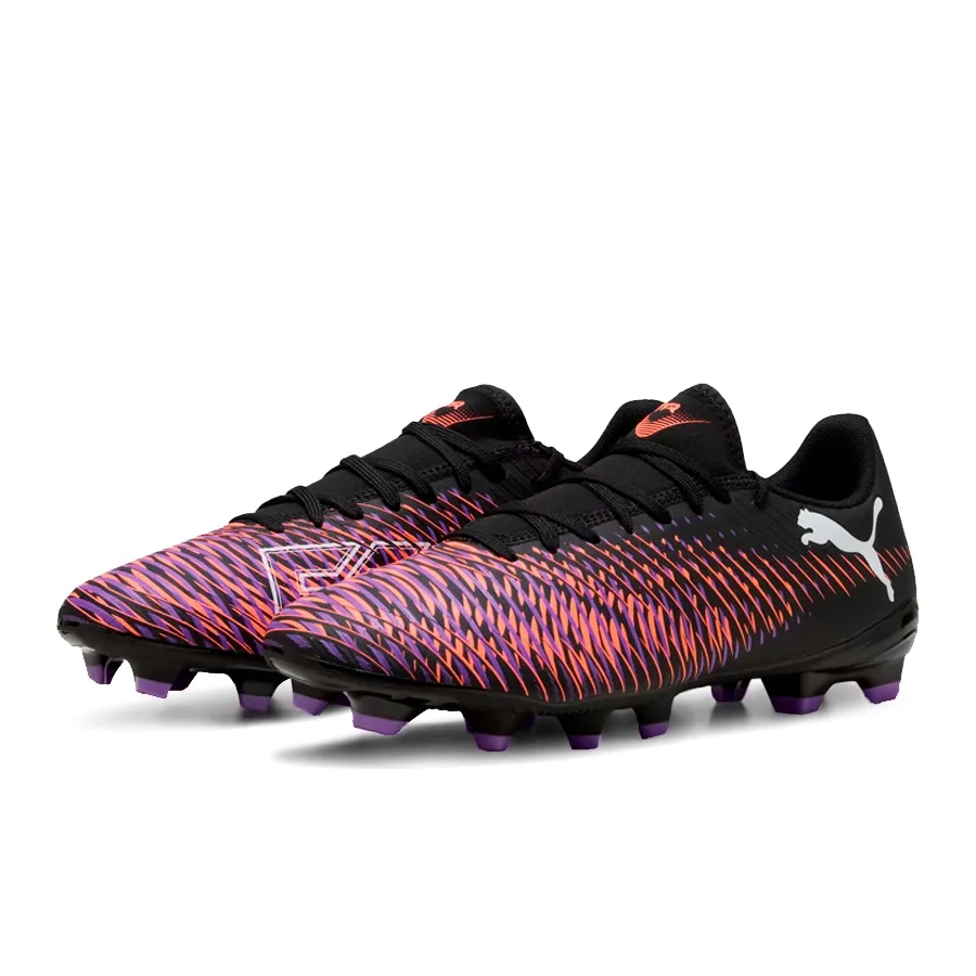 Imagen 2 de 6 de Botines Puma Future 8 play FG/AG-NEGRO/NARANJA FLUOROSCENTE/VIOLETA