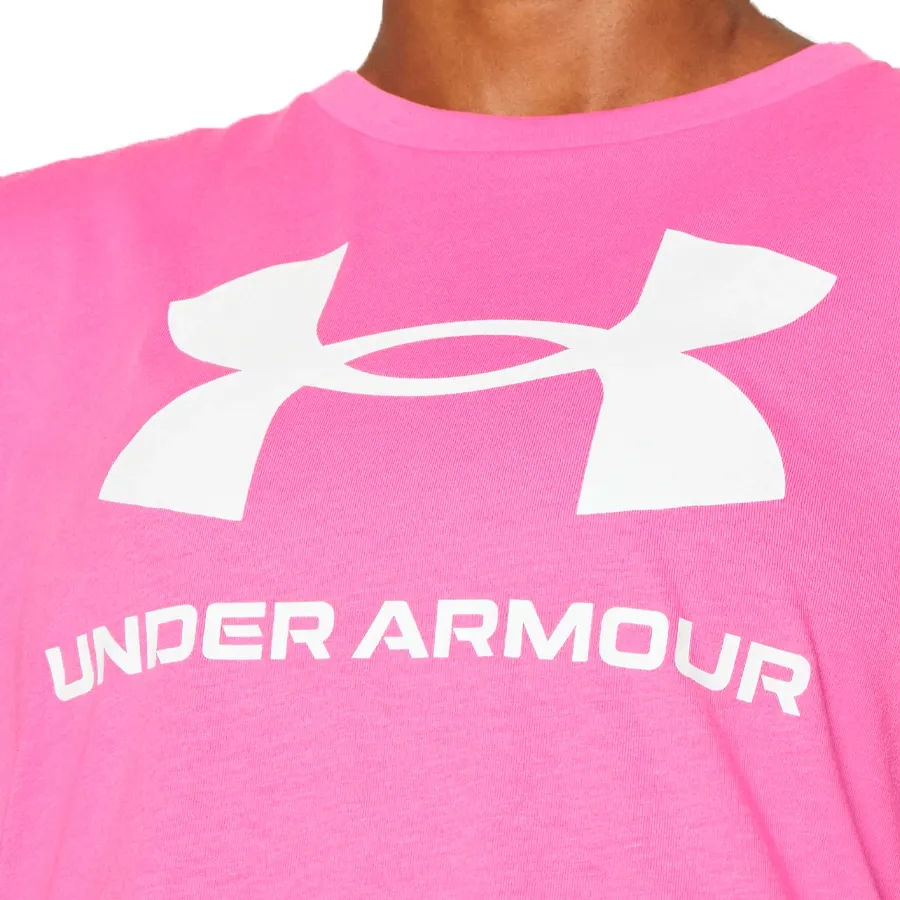 Imagen 3 de 4 de Remera Under Armour Live Sportsyle Graphic Ssc-ROSA/BLANCO