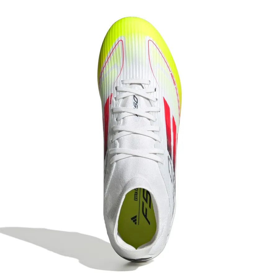 Imagen 3 de 7 de Botines adidas F50 League Fg/Mg Mi-BLANCO/AMARILLO FLUOR/CORAL FLUOR