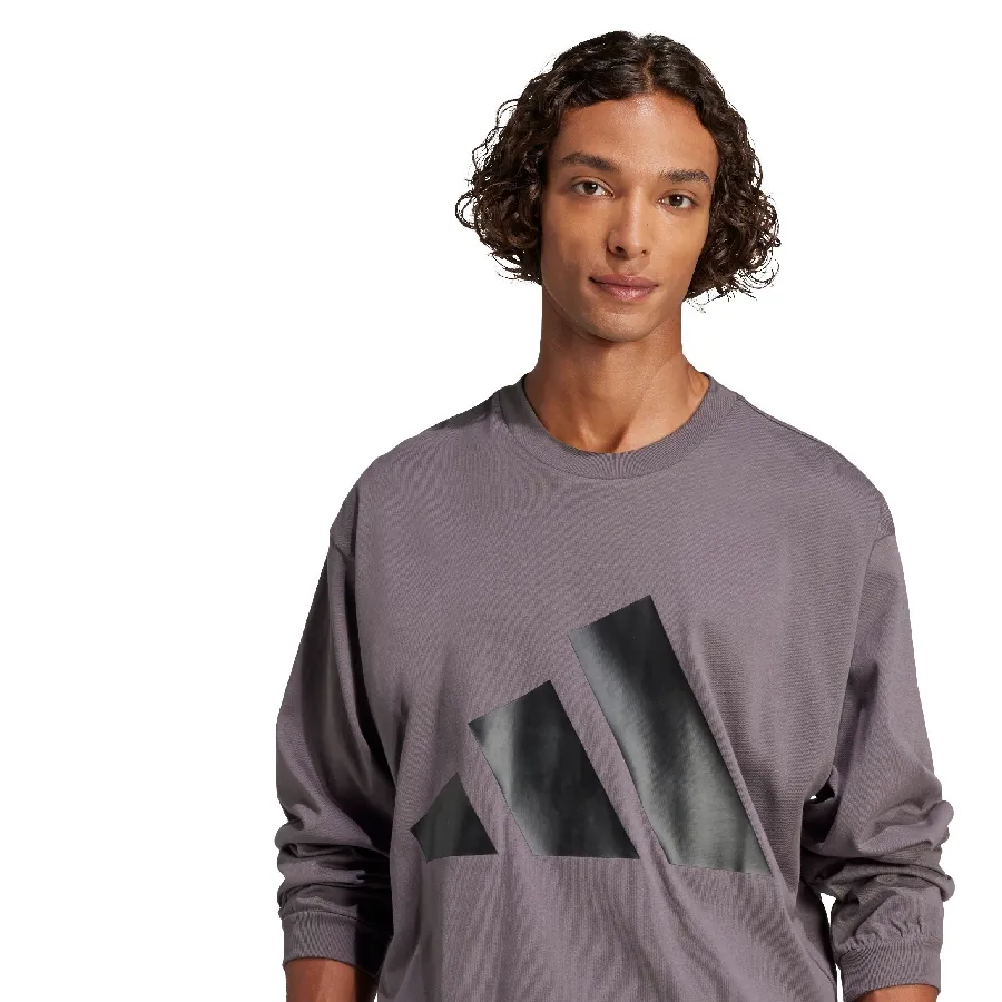 Imagen 3 de 5 de Remera adidas Buzo Essentials Big Logo-GRIS/NEGRO