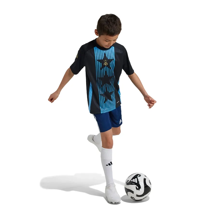 Imagen 2 de 5 de Camiseta adidas Pre Match Jersey-NEGRO/CELESTE