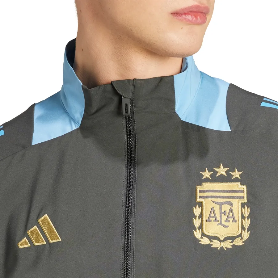 Imagen 4 de 6 de Campera adidas Presentación Argentina 24-GRAFITO/CELESTE