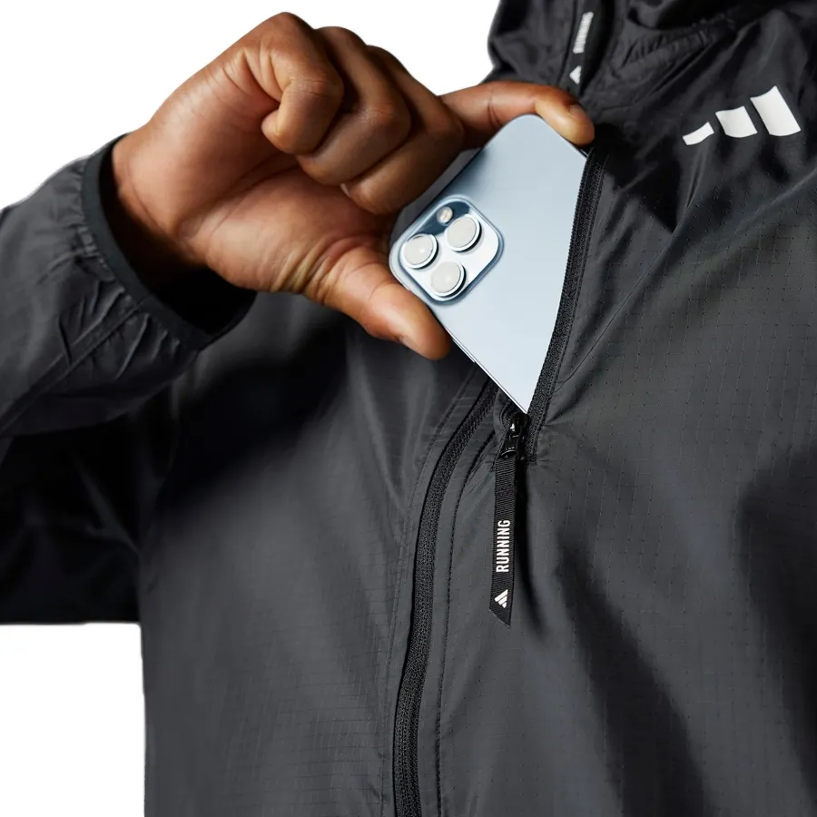 Imagen 3 de 6 de Campera adidas Own The Run 3 Tiras-NEGRO/BLANCO