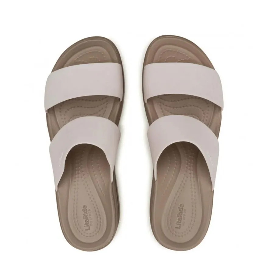 Imagen 3 de 4 de Sandalias Crocs Brooklyn Mid Wedge-NATURAL