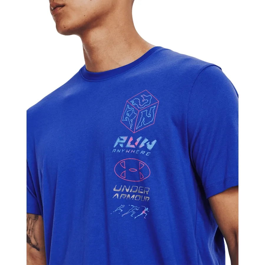 Imagen 4 de 5 de Remera Under Armour Run Anywhere V2-AZUL