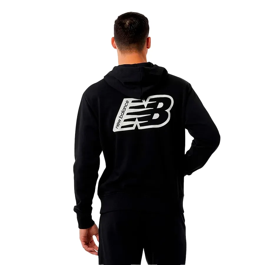Imagen 1 de 4 de Buzo New Balance Essentials Fleece-NEGRO/BLANCO