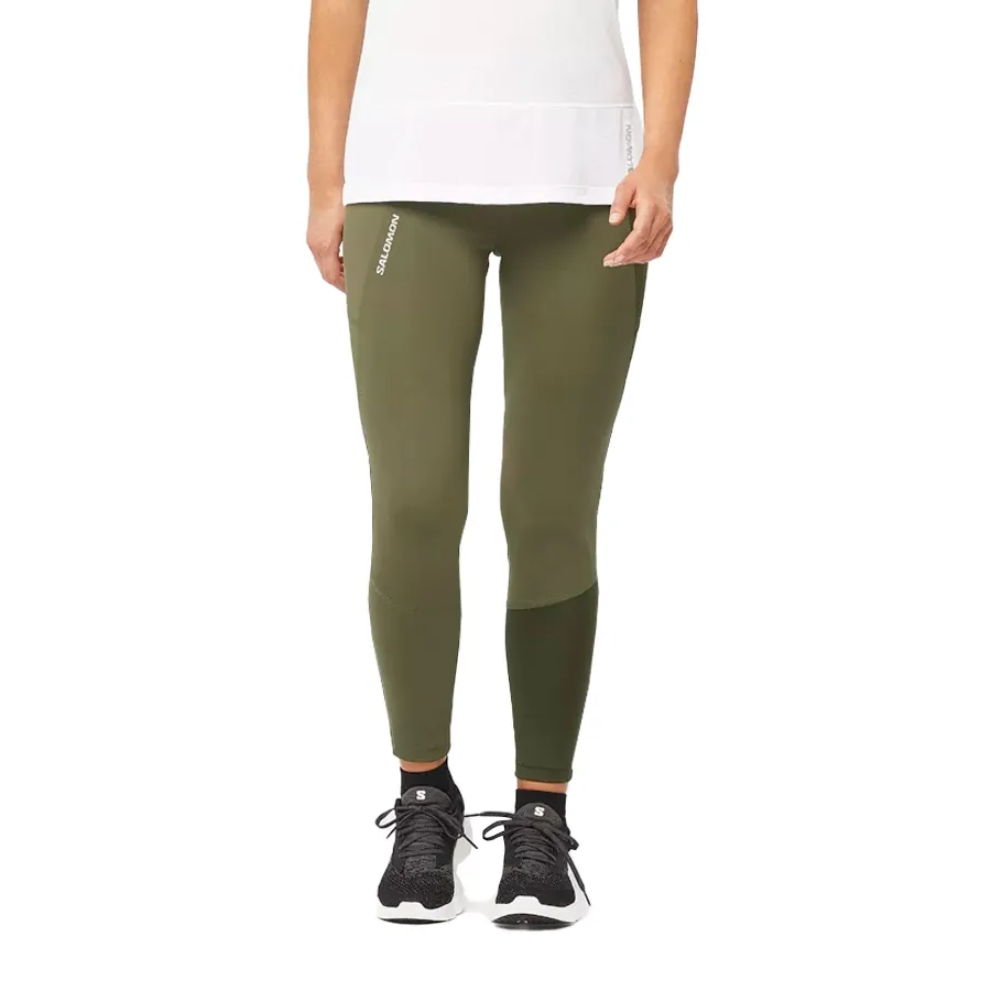 Imagen 0 de 5 de Calza Salomon Cross Run 25" Tight-VERDE OLIVA