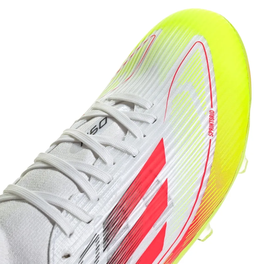 Imagen 5 de 7 de Botines adidas F50 League Fg/Mg Mi-BLANCO/AMARILLO FLUOR/CORAL FLUOR