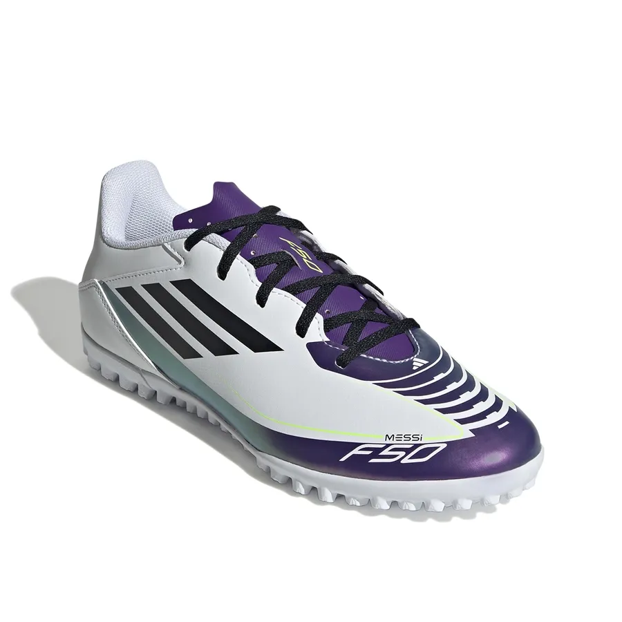 Imagen 1 de 7 de Botines adidas F50 Club Tf Messi-BLANCO/NEGRO/PURPURA